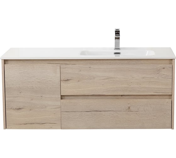 Изображение товара База под раковину BelBagno KRAFT подвесная, с двумя выкатными ящиками одной распашной дверцей правосторонняя RovereGalifaxBianco,1200x460x500, KRAFT-1200-2C-1A-SO-RGB-R