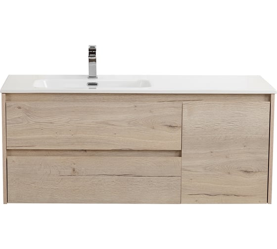 Изображение товара База под раковину BelBagno KRAFT подвесная, с двумя выкатными ящиками, одной распашной дверцей, левосторонняя RovereGalifaxBianco,1200x460x500, KRAFT-1200-2C-1A-SO-RGB-L