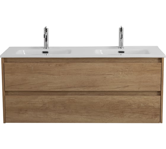 Изображение товара База под раковину BelBagno KRAFT подвесная, с двумя выкатными ящиками для раковины с двумя чашами, Rovere Nebrasca Nature, 1200x460x500, KRAFT-1200-2C-SO-2-RNN
