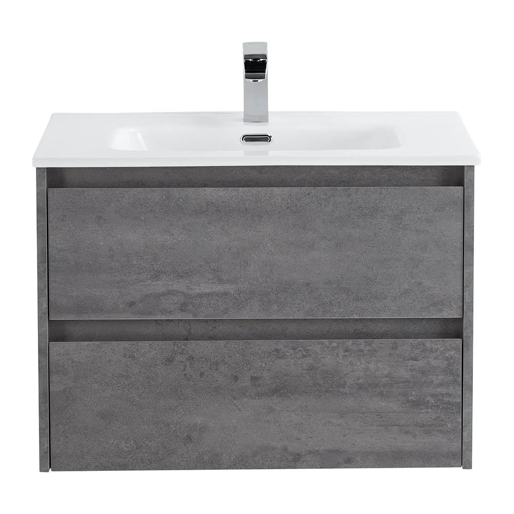 База под раковину BelBagno KRAFT подвесная, с двумя выкатными ящиками, Cemento Grigio, 700x460x500, KRAFT-700-2C-SO-CG