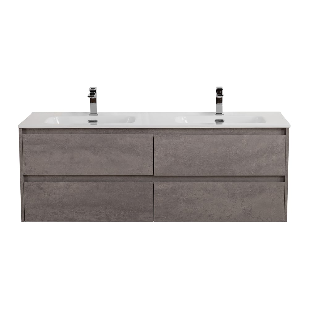 Изображение товара Подвесная база под раковину BelBagno KRAFT с четырьмя ящиками Cemento Grigio 1200x460x500