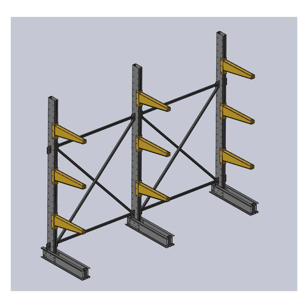 Изображение товара Стеллаж консольный Ирбис Л односторонний 2500х600х3000 для склада