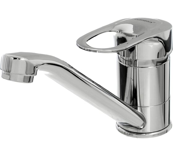 Изображение товара Смеситель эконом однорычажный для кухни Dikalan шпилька, керамический картридж 35мм, гусак 25см 67-0-714