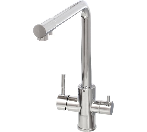 Изображение товара Смеситель для кухни с фильтром Dikalan нерж.сталь, покрытие хром, крепление гайка, картридж 40мм 67-0-747