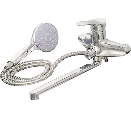 Изображение товара Смеситель стандарт однорычажный для ванны Dikalan переключатель кран-букса, лейка, шланг, настенный, керамический картридж 40мм 67-0-734