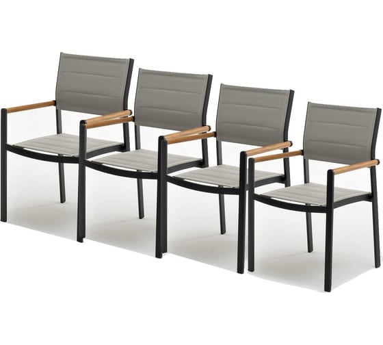 Изображение товара Стул из алюминия Joygarden MAYA темный графит, 4 шт. 41108