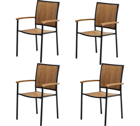 Изображение товара Стул из алюминия Joygarden LONDON темный графит, 2 шт. 61002/61002/61002/61002