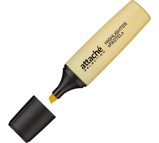 Изображение товара Маркер 12 шт в упаковке Attache Selection Pastel выделитель текста 1-5 мм желтый 958586