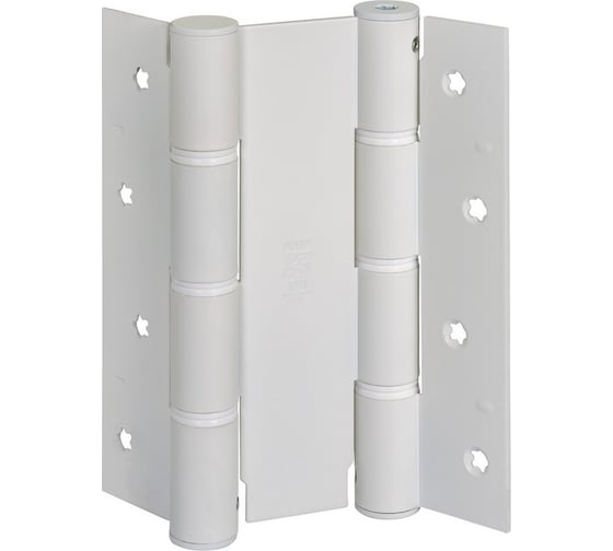 Изображение товара Барная пружинная петля двойного действия ALDEGHI LUIGI SPA 155х27х40 мм, цвет: матовый белый, к-т: 2 шт + монтажный набор 87BO155-40