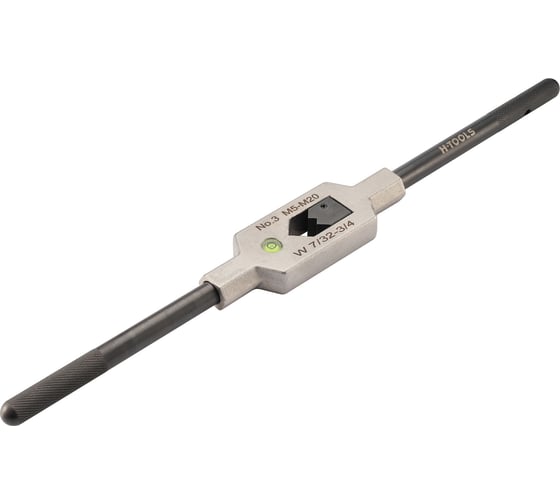 Изображение товара Вороток для метчиков H-Tools№3 M5-M20 (4.9-12мм) 380мм DIN1814 INOX (с уровнем)  08802060