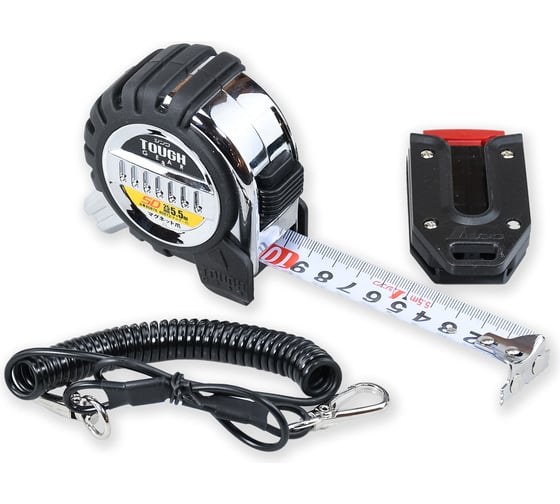 Изображение товара Рулетка измерительная Shinwa Tough Gear SD 5.5 м, 25 мм, с магнитным зацепом, со спиральным шнурком М00021646