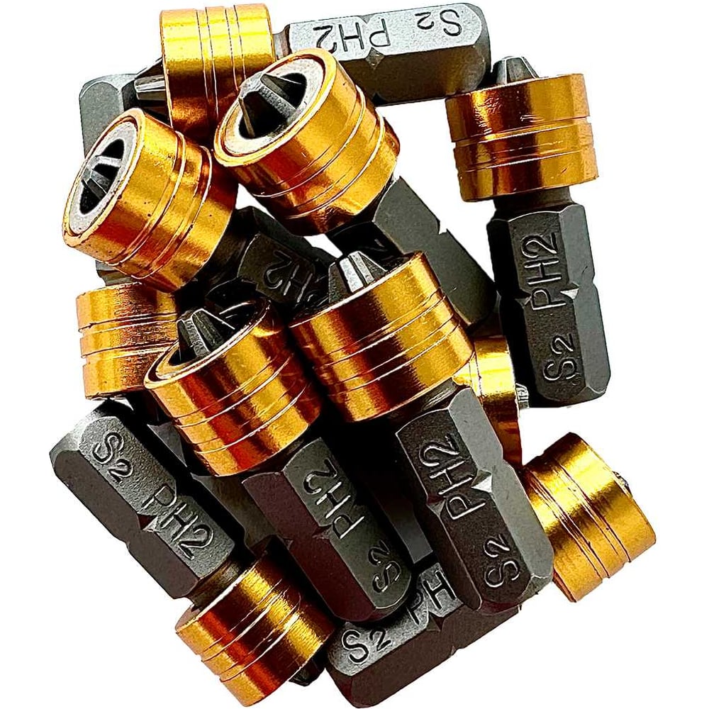 Изображение товара Набор бит Стройштуки PH2 25 мм с магнитным держателем 10 шт