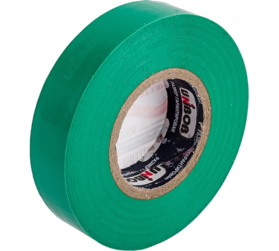 Изображение товара Изолента ПВХ UNIBOB 15 мм х 20 м, зеленая 211762