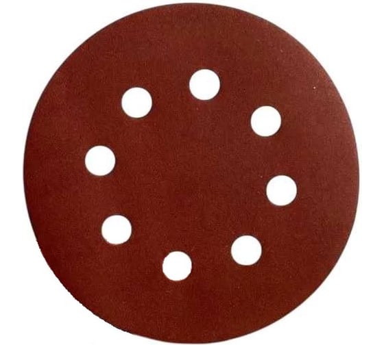 Изображение товара Набор шлифовальных кругов Vitatools 125 мм, 5 шт, с P40 по P120, красные, 8 отверстий R-125-P40-P120-5-8