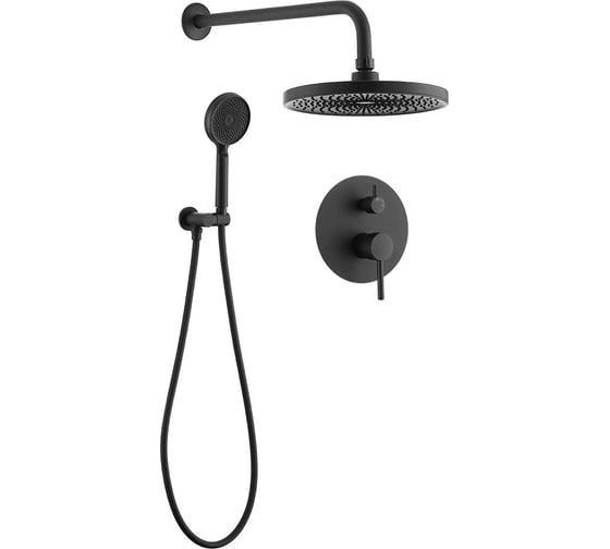 Изображение товара Встраиваемая душевая система VIDAGE Корбу, круглая, черный 0626009