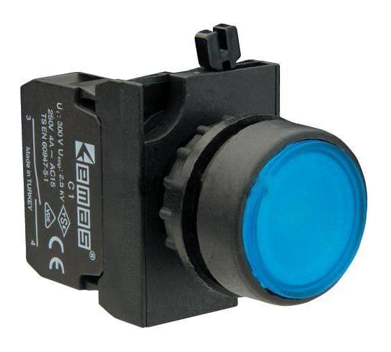 Изображение товара Нажимная кнопка Emas круглая синяя 1НЗ CP200DM