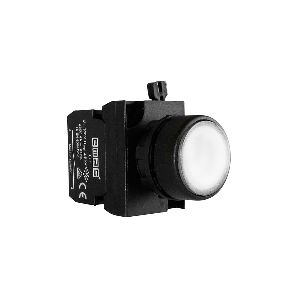 Изображение товара Нажимная кнопка Emas круглая белая 2НО CP101DB