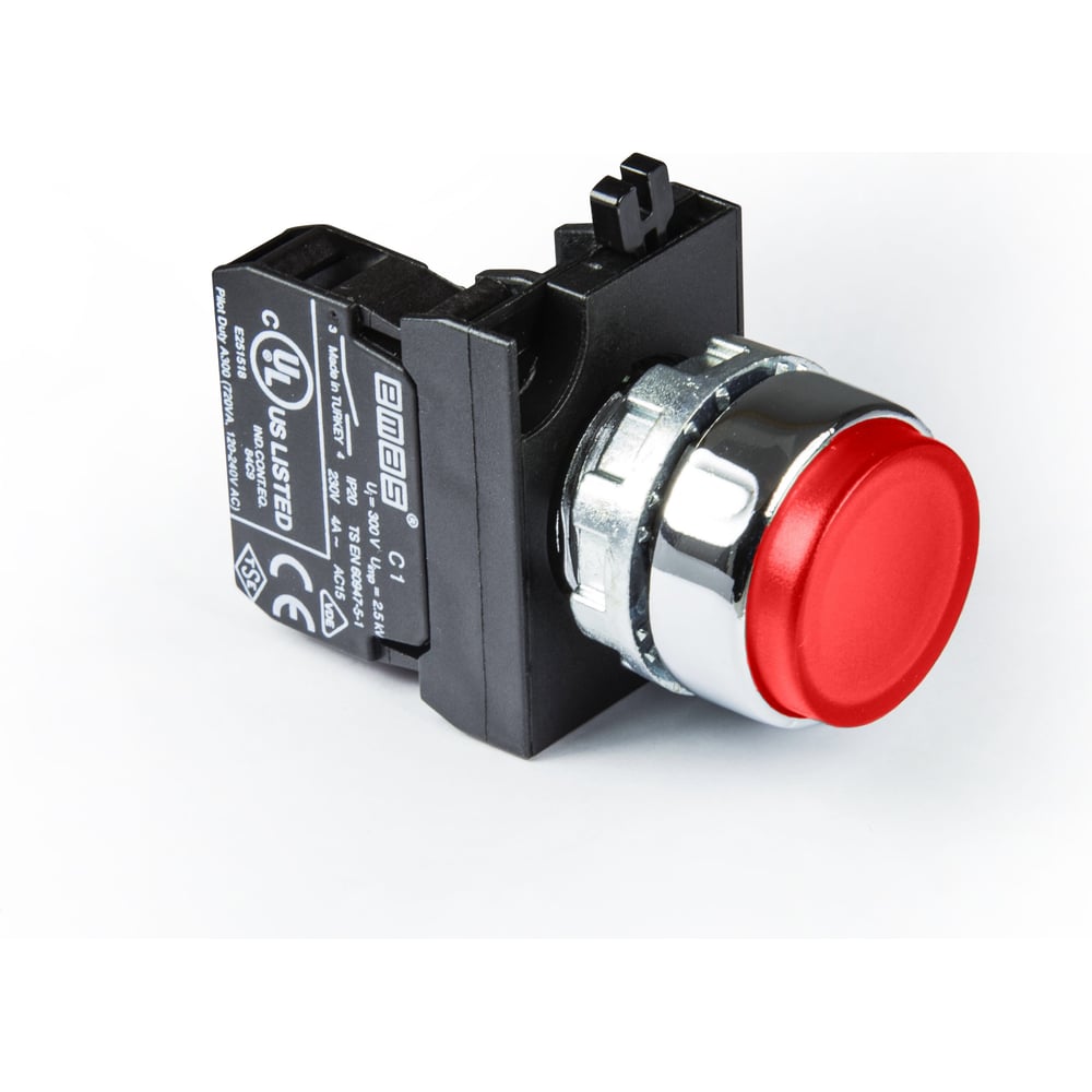 Изображение товара Нажимная кнопка Emas круглая красная 2НО CM101DK