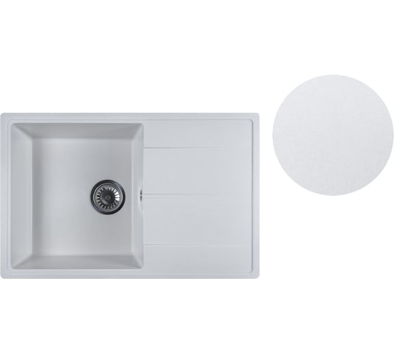 Изображение товара Мойка кухонная из искусственного камня AV Engineering BENEFIT белый 730x470 мм, AVE730470WTA