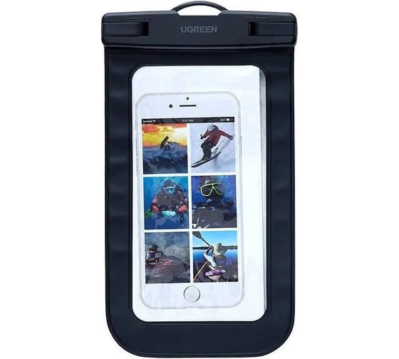 Изображение товара Водонепроницаемый чехол для телефона Ugreen LP716 (45181) Waterproof Phone Pouch. Цвет: черный (защелка) 45181_
