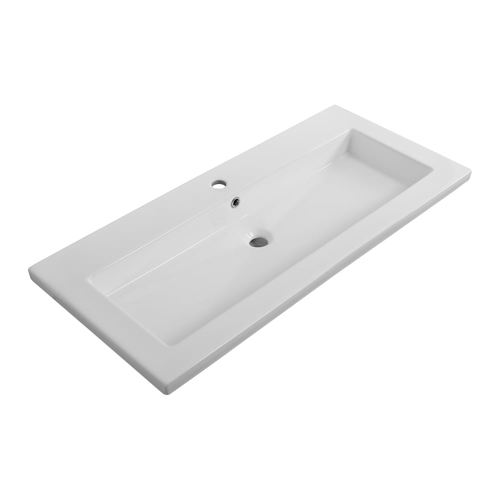 Изображение товара Керамическая раковина Cezares 1010x460 мм современная белая с отверстием для перелива