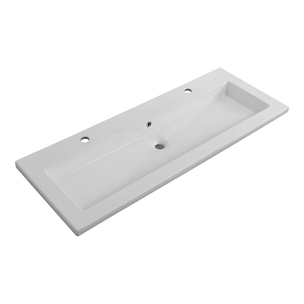 Изображение товара Керамическая раковина Cezares с одной чашей и двумя отверстиями под смеситель, 1210x460x140 мм CZR-8070-120-1-2