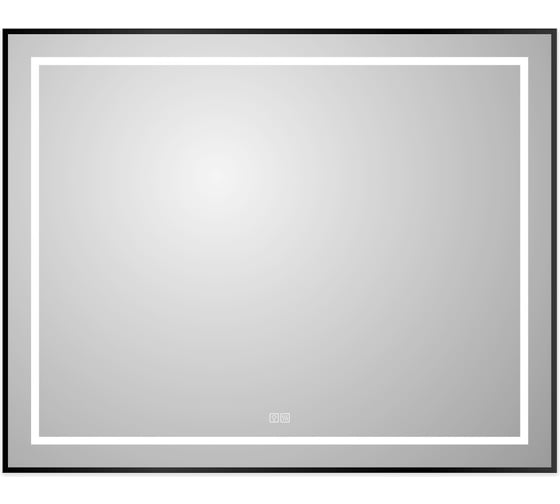 Изображение товара Зеркало в алюминиевой раме со встроенным светильником, сенсорным выключателем и подогревом BelBagno 1000x32x800 мм SPC-KRAFT-1000-800-LED-TCH-WARM-NERO