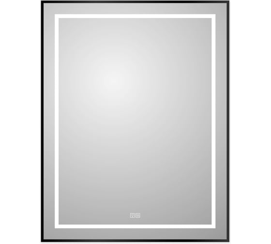 Изображение товара Зеркало в алюминиевой раме со встроенным светильником, сенсорным выключателем и подогревом BelBagno 700x32x900 мм SPC-KRAFT-700-900-LED-TCH-WARM-NERO