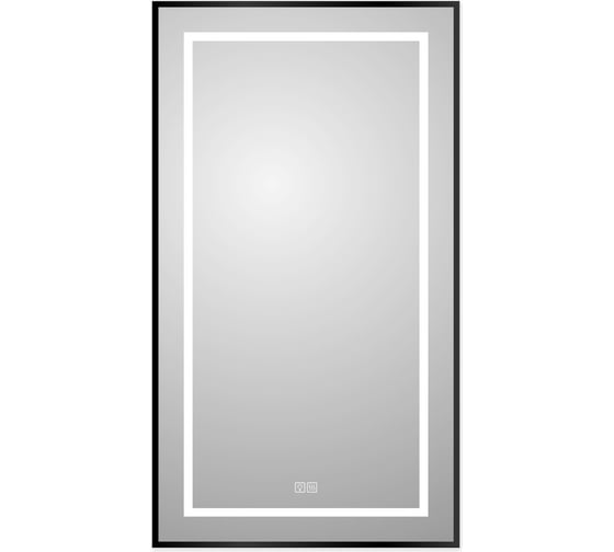 Изображение товара Зеркало в алюминиевой раме со встроенным светильником, сенсорным выключателем и подогревом BelBagno 500x32x900 мм SPC-KRAFT-500-900-LED-TCH-WARM-NERO