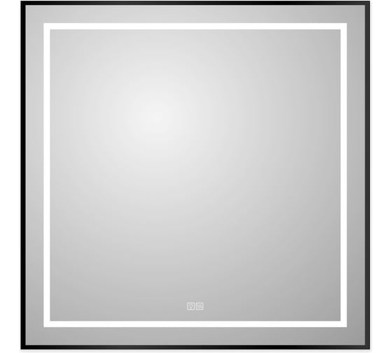 Изображение товара Зеркало в алюминиевой раме со встроенным светильником, сенсорным выключателем и подогревом BelBagno 900x32x800 мм SPC-KRAFT-900-800-LED-TCH-WARM-NERO