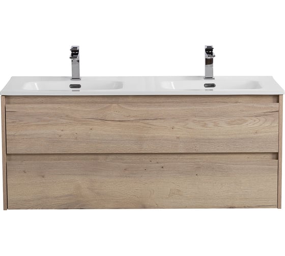 Изображение товара База под раковину BelBagno KRAFT подвесная, с двумя выкатными ящиками для раковины с двумя чашами, Rovere Galifax Bianco, 1200x460x500, KRAFT-1200-2C-SO-2-RGB