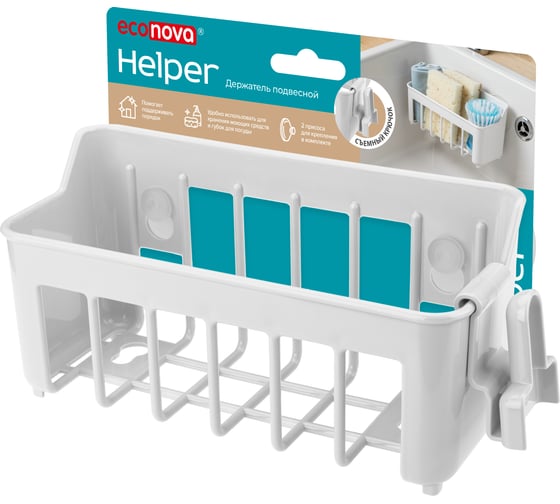 Изображение товара Подвесной держатель Econova Helper на присосках, 188х89х93 мм, белый 433226916