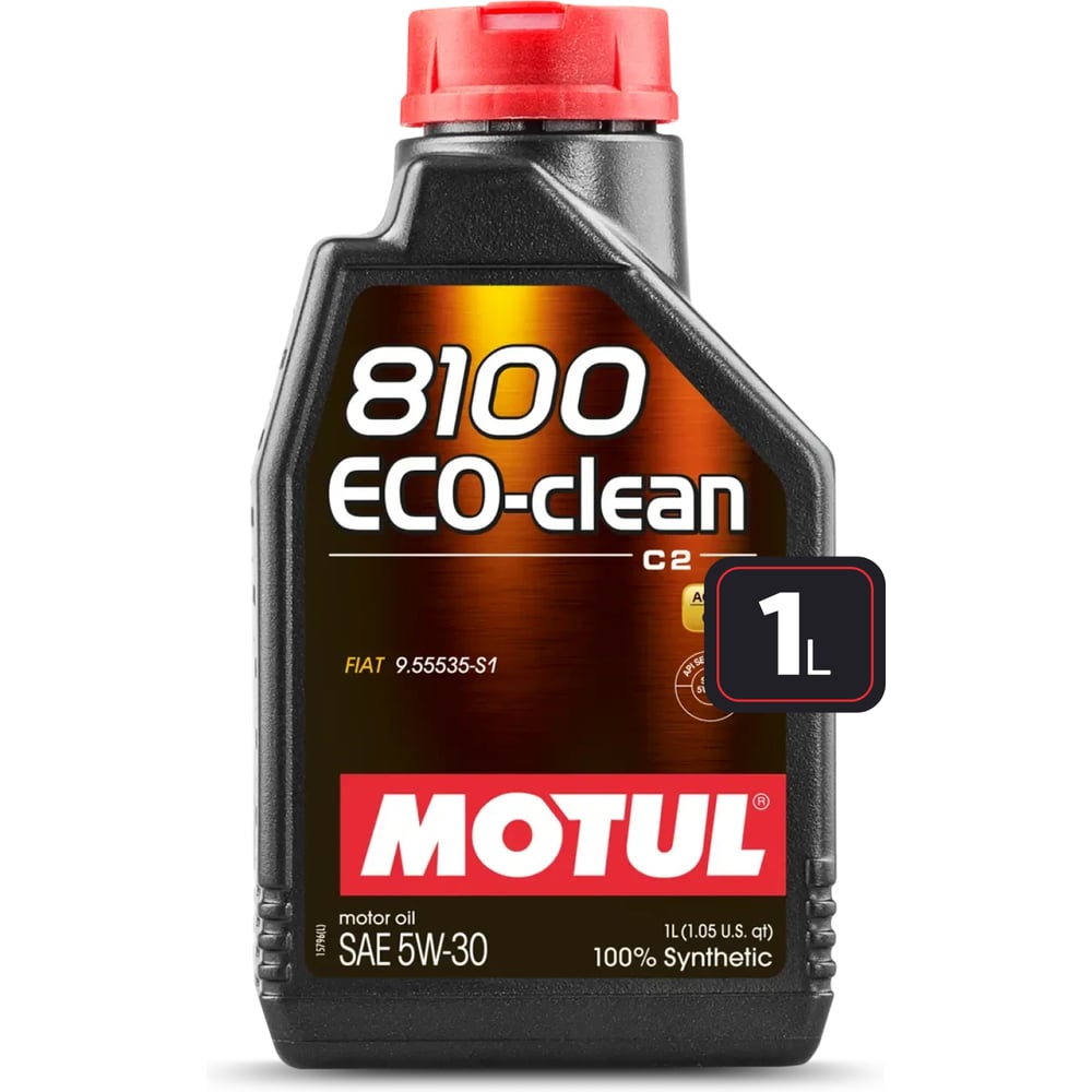 Изображение товара Моторное масло MOTUL 8100 ECO-CLEAN 5W30 1 л - синтетическое для двигателя