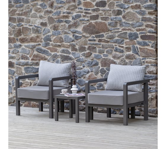 Изображение товара Набор садовой мебели GreenWeen AMALFI, цвет LAVA/ткань водонепр. Stone 3 предмета: 2 кресла, столик кофейный GW-AL-AMALFI-G-S2С