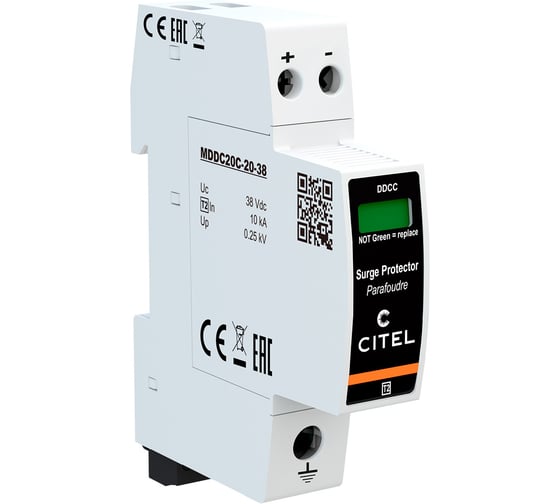 Изображение товара Устройство защиты от импульсных перенапряжений CITEL УЗИП тип 2 DC DDC20CS-20-38 828210421
