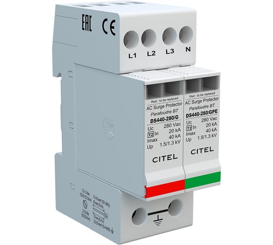 Изображение товара Устройство защиты от импульсных перенапряжений CITEL УЗИП тип 2 DS440-280/G 311122