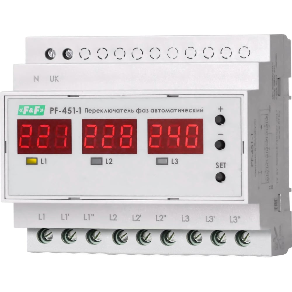 Изображение товара Переключатель фаз Евроавтоматика F&F PF-451-1 EA04.005.005