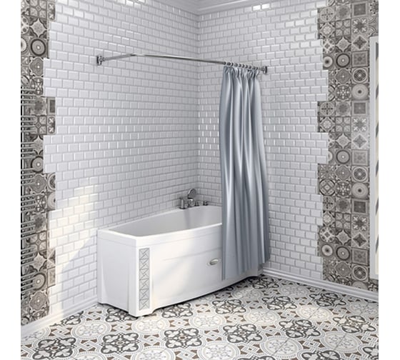 Изображение товара Карниз для шторы на ванну Мэги Радомир хром 1-12-2-0-0-211