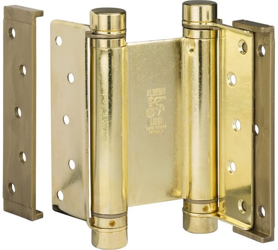 Изображение товара Барная пружинная петля двойного действия ALDEGHI LUIGI SPA 148х50х42 мм, цвет: латунь, к-т: 2 шт + ключ с декоративными шурупами 101AO150B