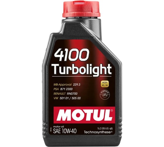 Изображение товара Моторное масло MOTUL 4100 TURBOLIGHT 10W40 1 л 111693