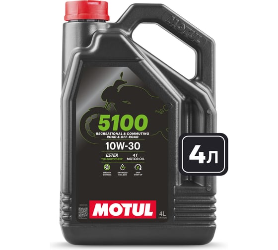 Изображение товара Моторное масло MOTUL 5100 4T 10W30 4 л 113177