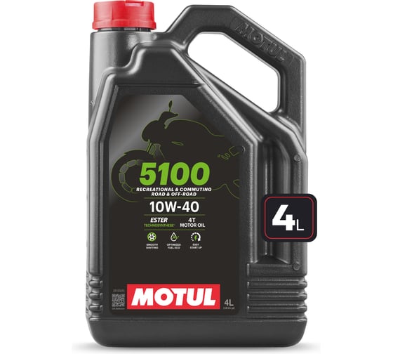 Изображение товара Моторное масло MOTUL 5100 4T 10W40 4 л 112859