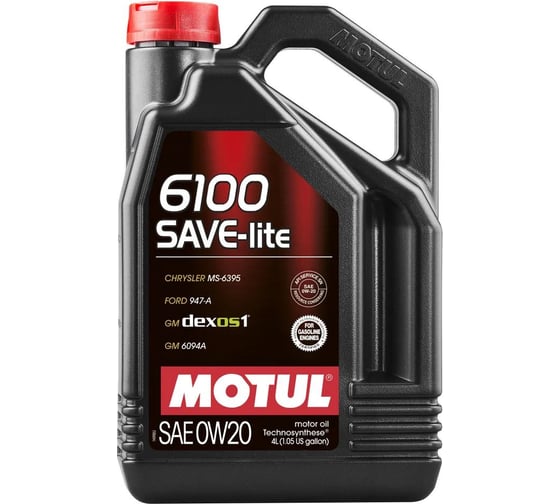 Изображение товара Моторное масло MOTUL 6100 SAVE-LITE 0W20 4 л 113432