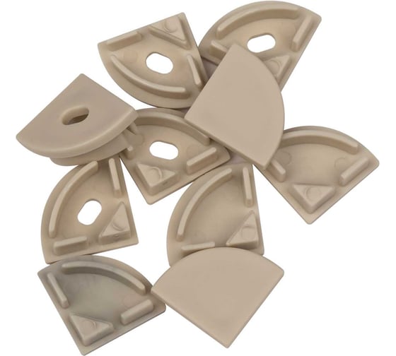 Изображение товара Заглушки торцевые для профиля Jazzway PAL1616 SET 5H+5WH (глухая 5шт+сквозная 5шт) (упаковка 10шт) 5058811