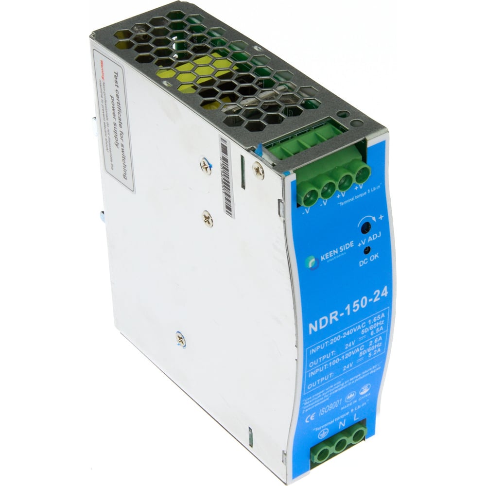 Изображение товара Блок питания KEEN SIDE NDR-150-24 150 Вт для промышленной автоматики DIN-рейка