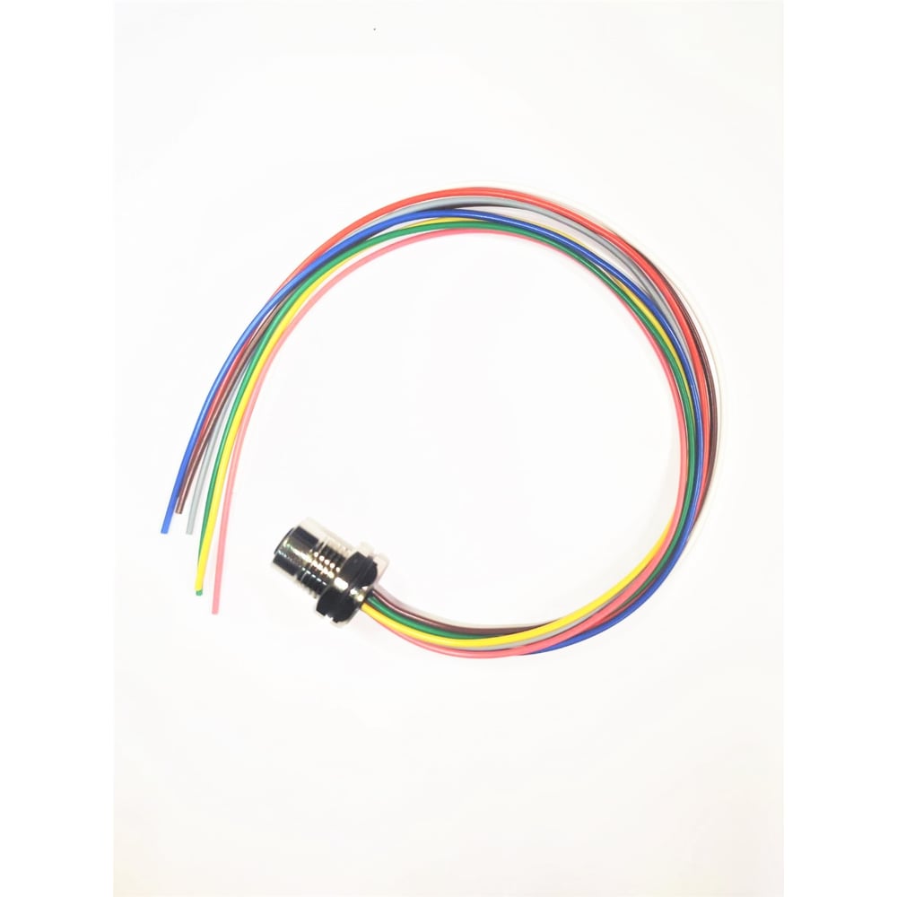 Монтажный разъем VELLEDQ FLQ-M12-M05(M12)-0.3, Вилка, Прямой с кабелем, Латунь никелированная 5-PINIP67, кабель 0,3 м, 60 AC/DC, 08-00024770
