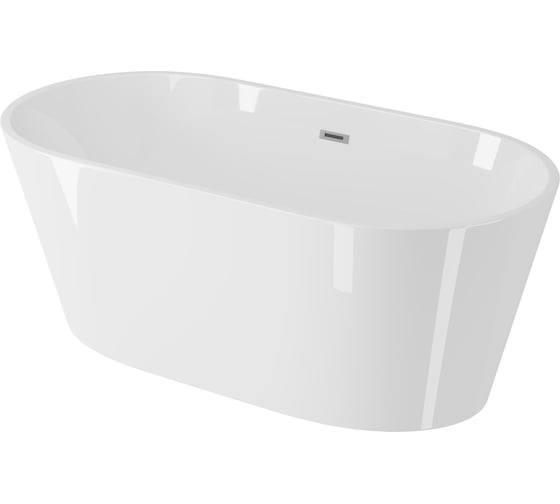 Изображение товара Ванна отдельностоящая акриловая BAU Nimb 1500x750 мм, белая, в комплекте со сливом-переливом TY1001
