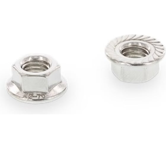 Изображение товара Гайка ОПМ ~ DIN 6923 М8, c рифлением Tensilock, А2 100 шт УТ000004176