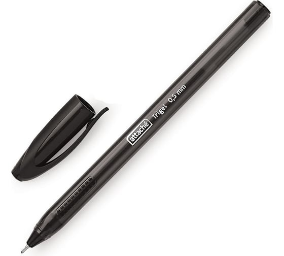 Изображение товара Гелевая неавтоматическая ручка 12 шт в упаковке Attache Glide TrioGel 0.5 мм черная 722455