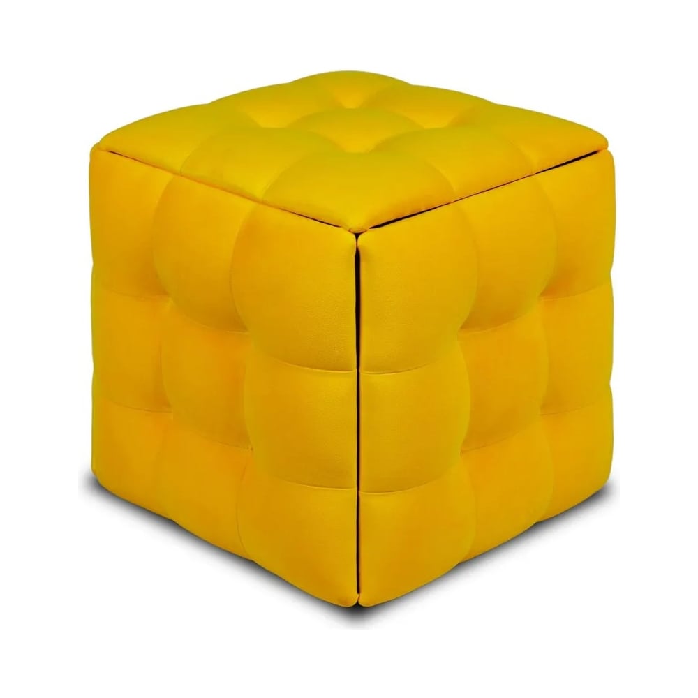 Изображение товара Пуф трансформер Divan24 5 в 1 желтый велюр, 50x50x53 см